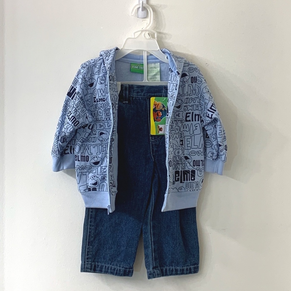 NWT* Elmo Denim/Hoodie Set - Picture 4 of 4